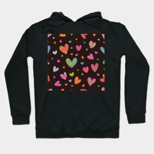 Minimal Colorful Love Pattern Hoodie